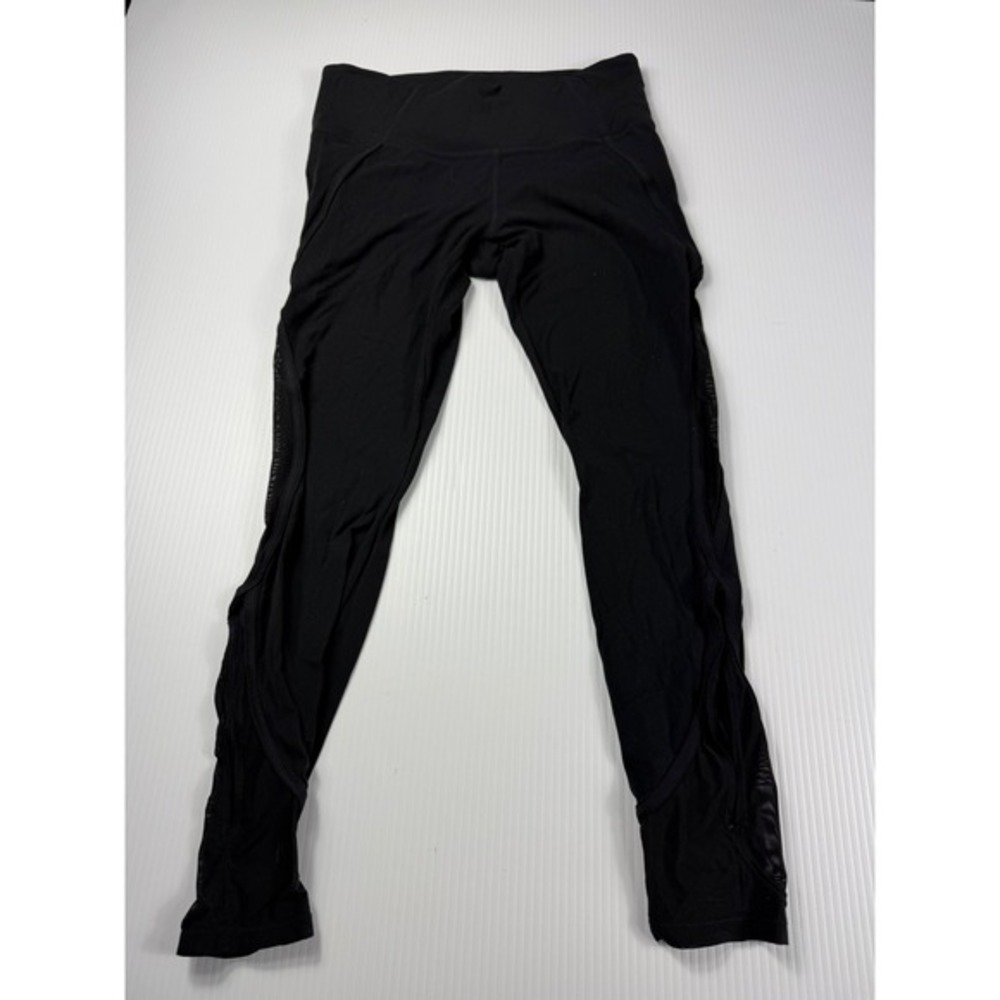 Athleta Leggings Mesh Athletic Workout Running Athleisure Black Size S